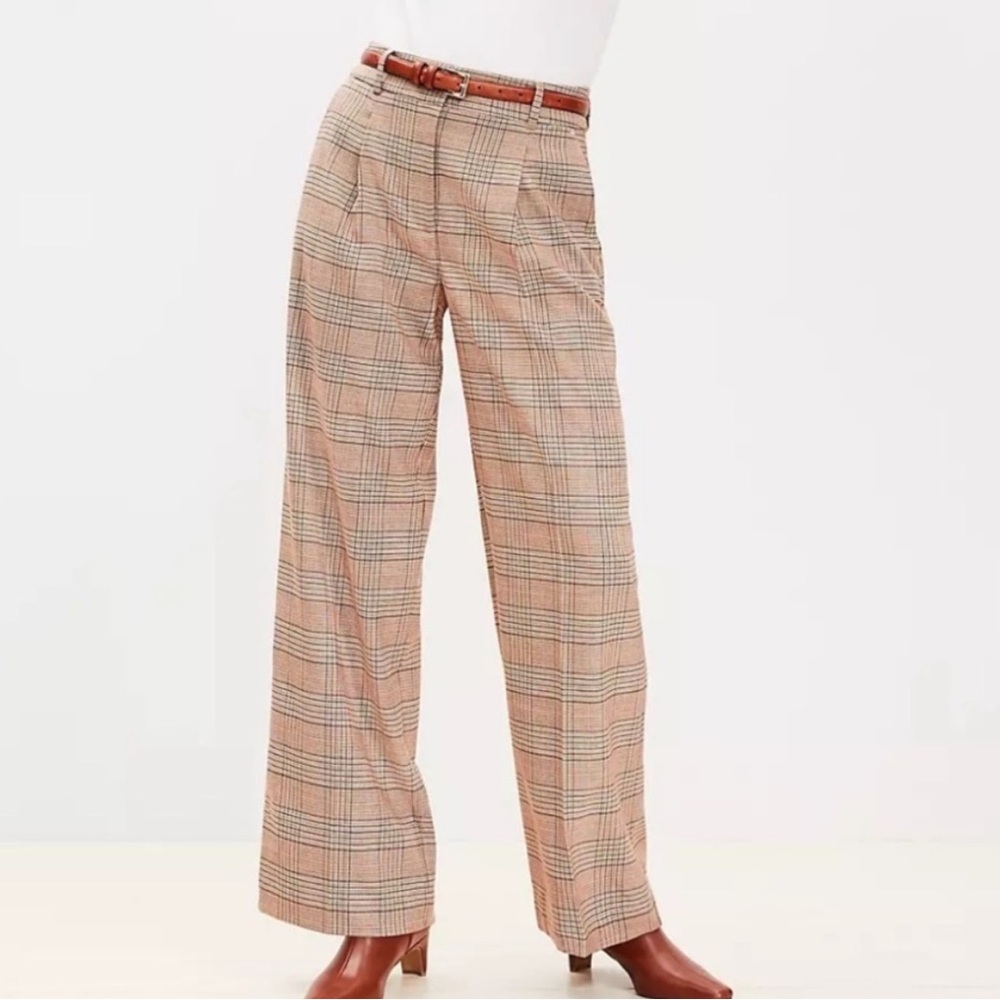 NWT Peyton Wide-Leg Trouser in plaid